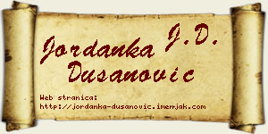 Jordanka Dušanović vizit kartica